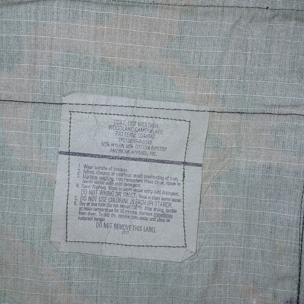 US Military Jacket Mens Medium Short Green Woodland Camo Army Field Jacket - Picture 11 of 16
